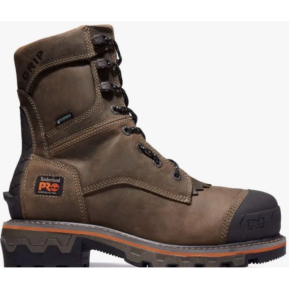 New! Men's Timberland Pro Boondock HD 8" Logger Composite Toe Waterproof  8.5 M